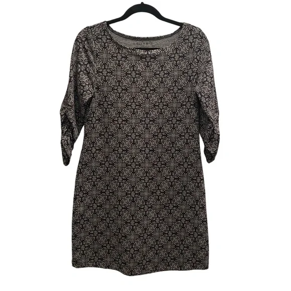 Soybu Classic Black Grey Geometric Floral Dress Medium - Picture 2 of 11